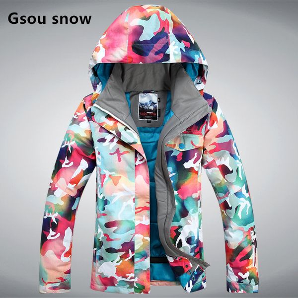 

gsou snow womens camouflage skiing jackets female snowboarding jacket snow parka women outdoor sports jacket skiwear many models