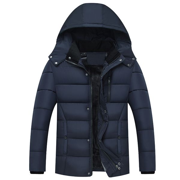 

streetwear 2019 winter men's thick coats warm male jackets padded casual hooded thermal parka new men overcoats mens clothing, Black