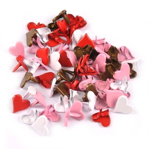 

diy embellishment metal crafts 50pcs mixed heart brads scrapbooking fastener for shoes decor handmade accessories 11x10mm c2107 other decora