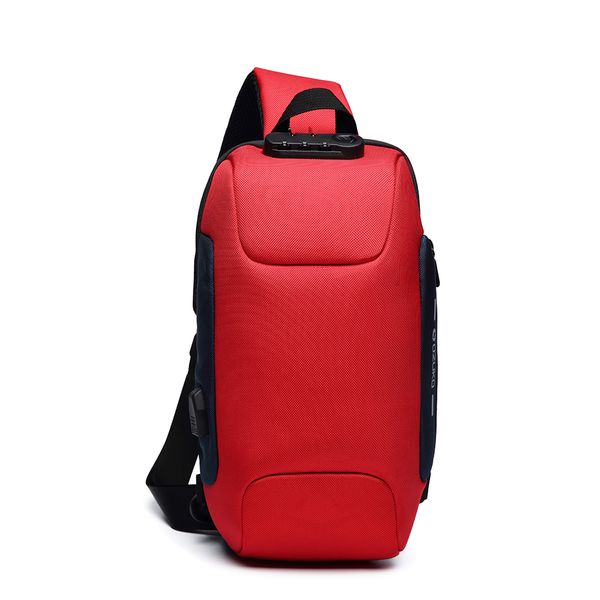 

men outdoor shoulder bag water-resistant oxford cloth chest pack fashion burglarproof chest bag