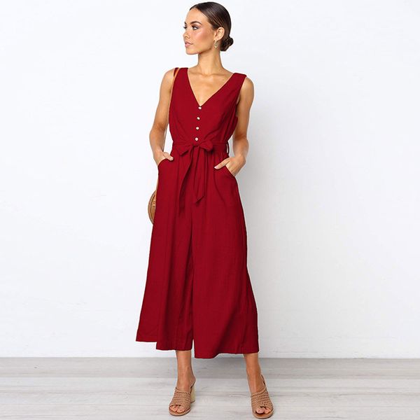 

women solid summer jumpsuit sleeveless deep v neck high waist ladies clubwear deep v neck playsuit bodycon party jumpsuit, Black;white