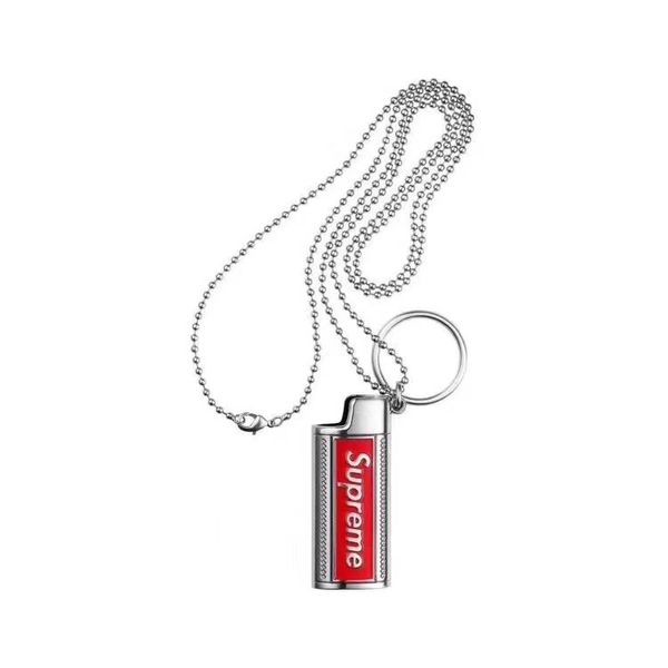 

sup 2019ss metal lighter holster lighter set necklace keychain asw