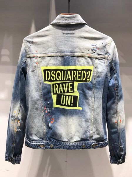 

d2 tide brand mens coat luxury designer jacket fashion casual jacket boutique letter printing denim jacket trend motorcyclecoat, Black;brown
