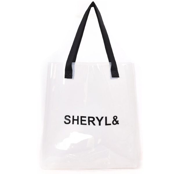 

jhd-transparent women's handbag fashion bag transparent plastic jelly bag beach summer shoulder shoulder