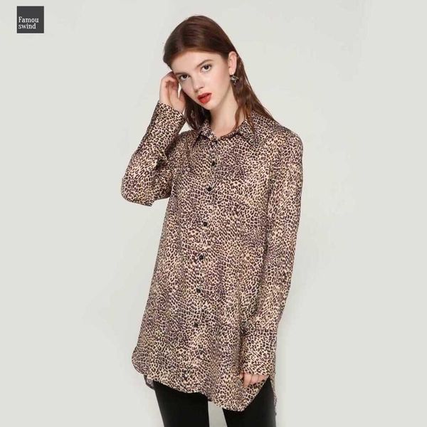 

блуза женщины основные la215 печати длинные длинные рукава turn down длинный воротник рубашки женский офис носить случайный tops blusas leop, White