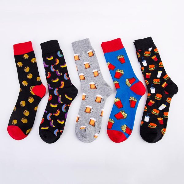 

harajuku happy short socks men's funny avatar combed cotton casual men socks colorful novelty skateboard women 19008, Black