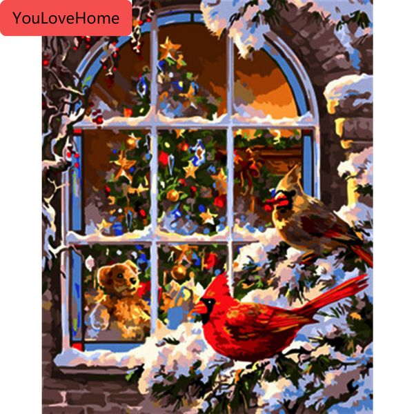 

раскраска по номерам наборы животных рисунок холст diy ручная роспись живопись картины рождественское искусство подарок холст живопись искус