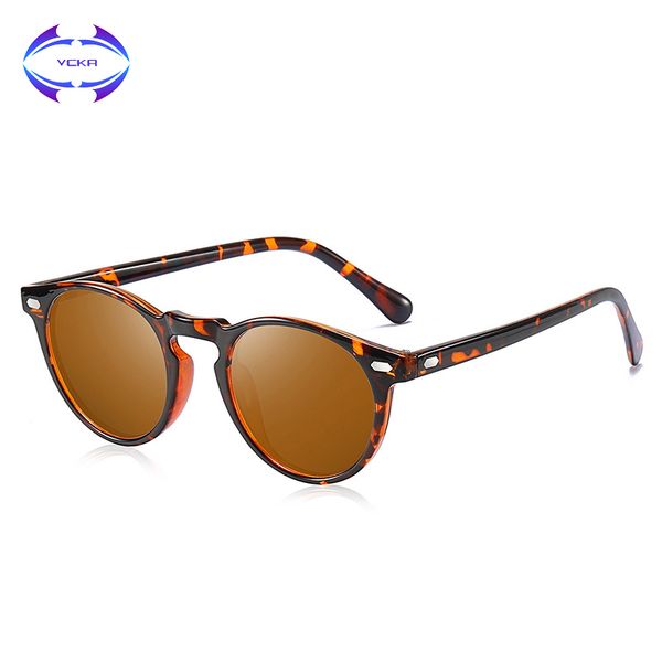 

vcka brand classic mens round quality tr90 sunglasses polarized lens uv400 male sun glasses for men eyewear accessories, White;black