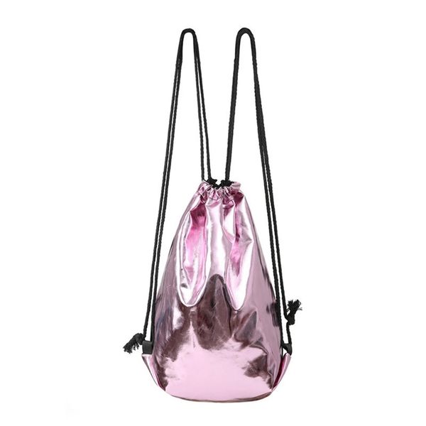 

реверсивная сияющего pu кулиска большой емкость мода путешествие рюкзак organizer легкая сумка