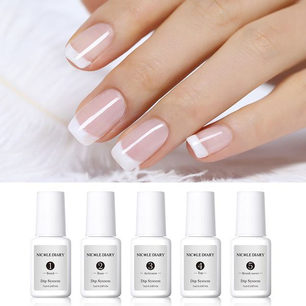 

nicole diary 7ml nail dipping system powder nail powder starter kit color bond liquid no smell uv, Red;pink