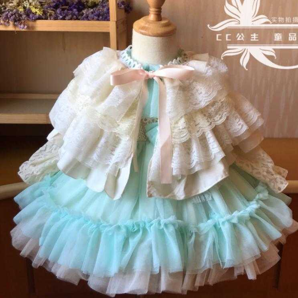 

spring autumn spanish lolita dress for baby girls princess long sleeve flower bow ball gown birthday party dress, Red;yellow