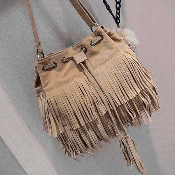 

retro faux suede fringe women messenger bags tote new handbag tassel shoulder handbags crossbody bag bolsa feminina
