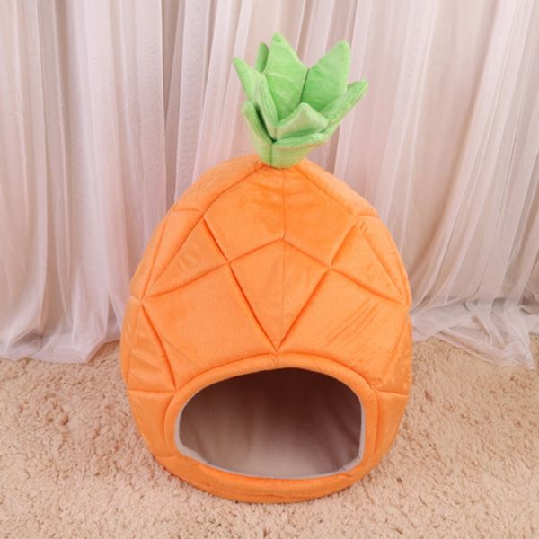 

luda pet nest kennel cat litter teddy dog pineapple cotton bed warm pet supplies foldable dog house