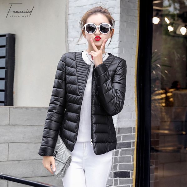 

женщина зимняя куртка женщин пальто зимы способа ultralight zipper parka зимняя куртка женщин уникальный стиль короткие теплый тонкий пальто, Black