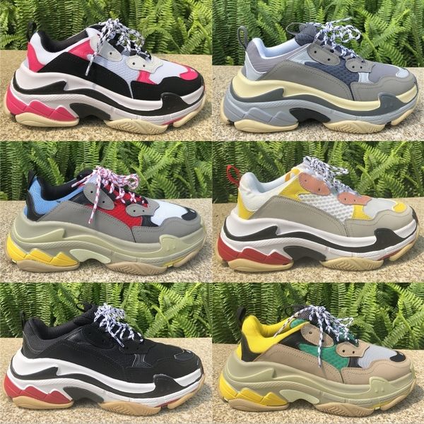 

2019 fashion paris multi color triple-s casual shoes for men women black white red luxury old dad platform sneaker trainers size 36-45