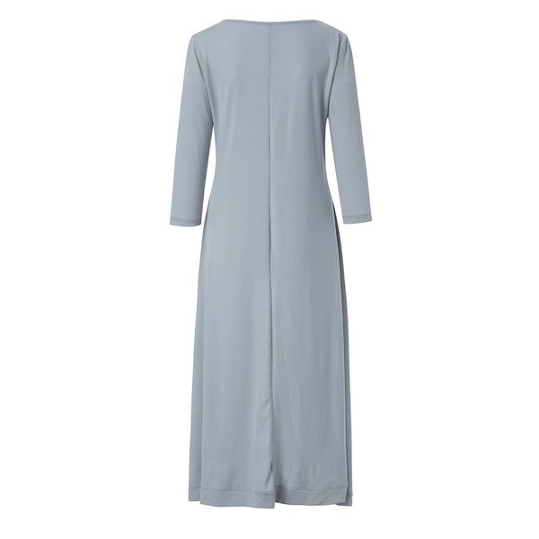 

women irregular o neck long shirt three quarter sleeve tunic casual slim long section ropa mujer, White