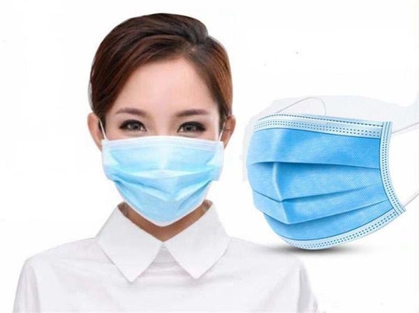

50 pcs disposable face masks thick 3-layer 3m masks with earloops for salon home use comfortable in stock mask