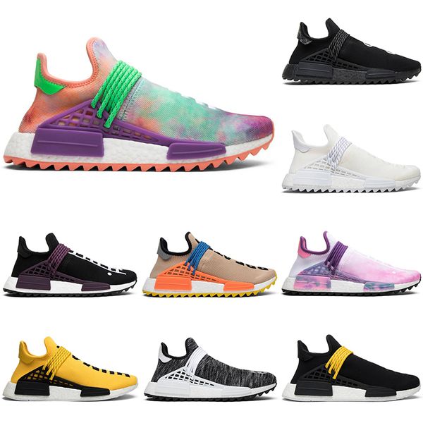 

wholesale human race pharrell williams running shoes men women hu trail blank canvas nerd black oreo designer mens trainers sports sneakers