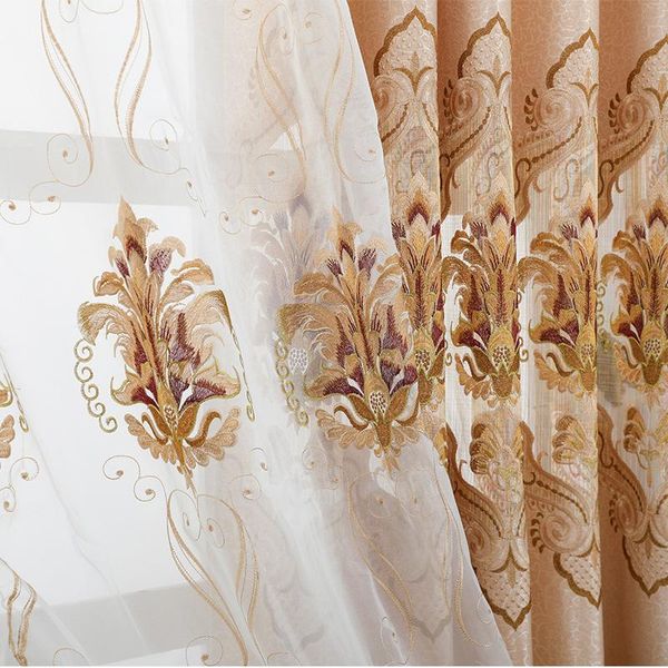 2019 Curtain Fabric European Embroidered Fabric Curtain Finished