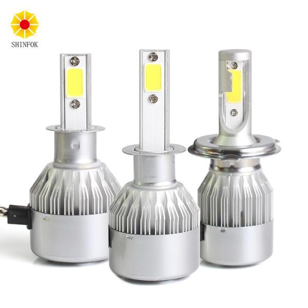 

2pcs high power cob h1/ h3/ h4/ h7/ h11/ 880/ 9005/ 9006/ 9012 car led headlight bulb 6000k 72w auto car styling auto headlamp