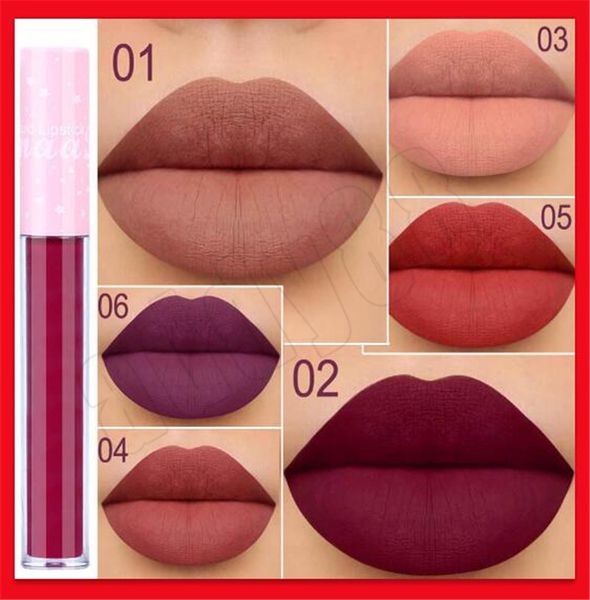 

cmaadu lip makeup 6 colors matte liquid lipstick lip gloss make up lipgloss with pink box waterproof rouge a levre ing