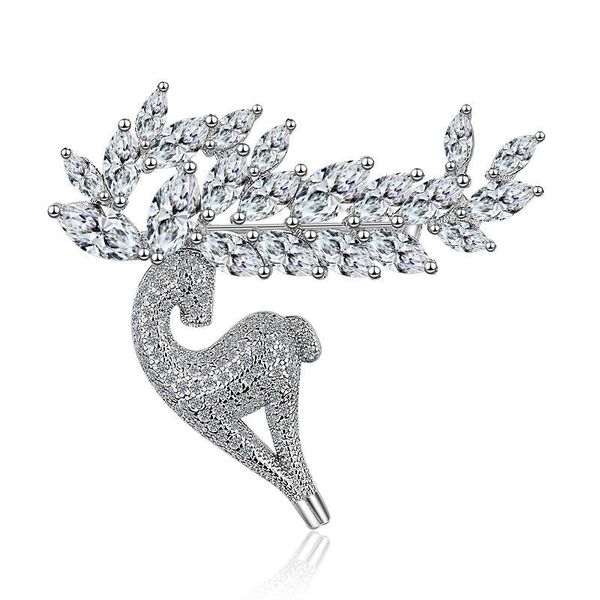 

дикий олень циркон броши женской мило атмосферная брошь корейской версии контактных аксессуаров, Gray