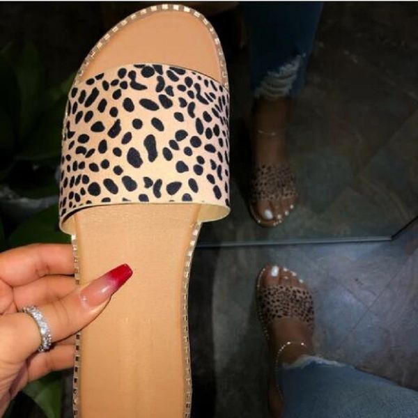 

summer leopard slippers women open toe flat sandals casual beach ladies shoes roman flip flops black white outdoor female slides