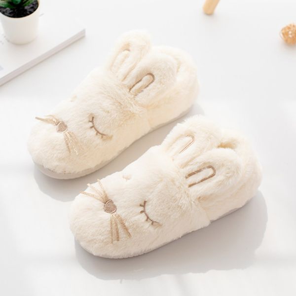 

women winter cover heel slippers cute cartoon animation warm slippers indoor home mute cute soft plush shoes women pantufa, Black