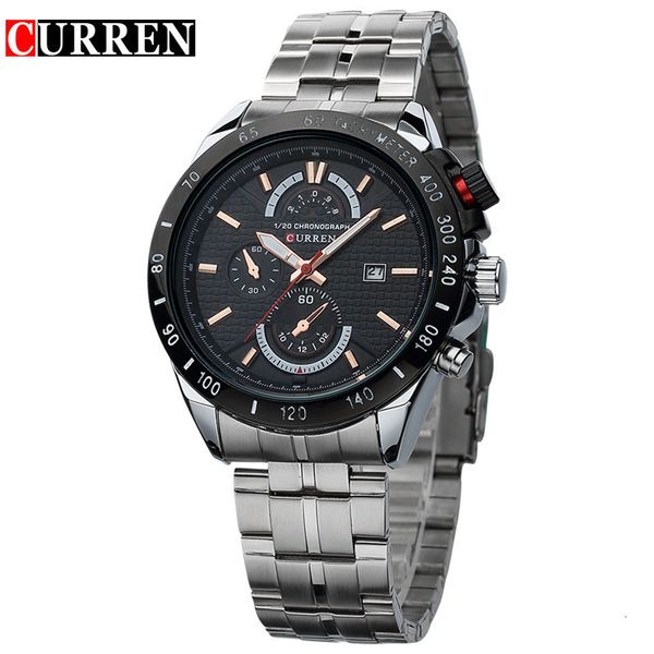 

steel bring wristwatches calendar waterproof quartz male surface fashion automatic casual mechanical mens men's sport watches master wa, Slivery;brown