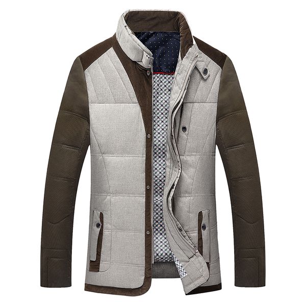 

white duck down jacket men's jacket down outdoors stand collar winter parka, Black