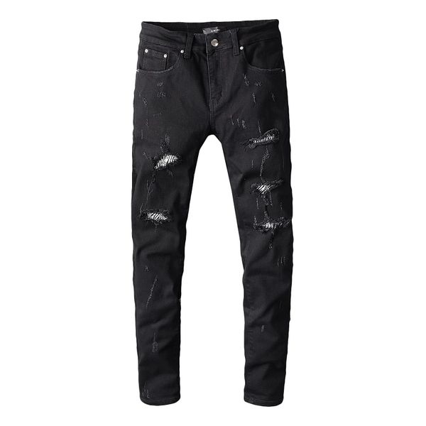 

2020 amirl jeans #601 famous brand designer luxury jeans men fashion street wear mens biker jeans man popular hip hop pants, Blue