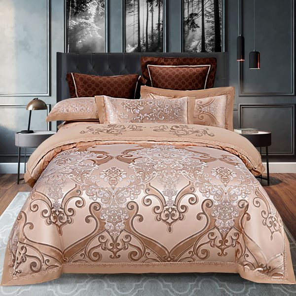 

luxury bedding sheets pillow covers jacquard embroidery four popular king size  size sleep and beautiful atmosphere