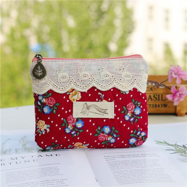 

cotton floral peints lace women's mini handbags ladies day clutches small money pouches bolsas feminina bolsos mujeres for girls