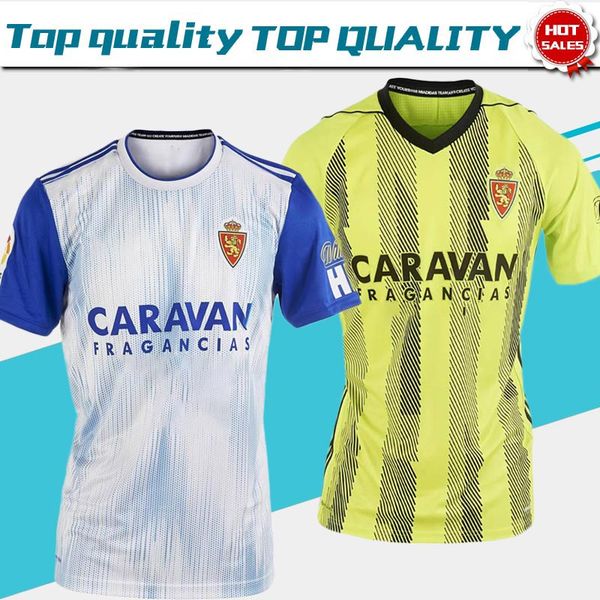 

2019 real zaragoza home blue soccer jerseys 19/20 men soccer shirts away yellow zaragoza football uniforms drop shipping, Black;yellow