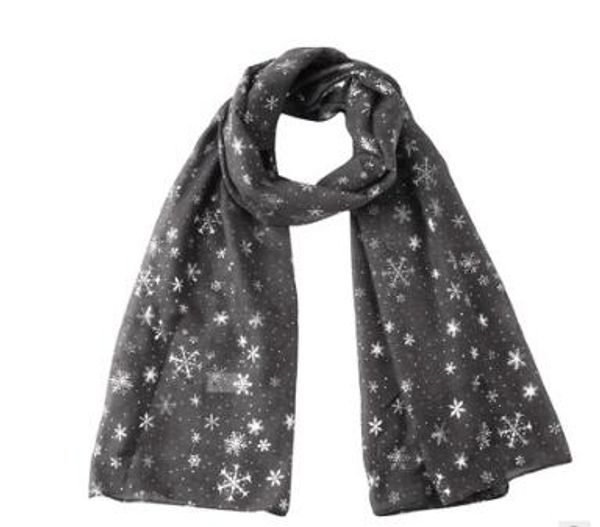 

europe and the united states autumn and winter scarf female new christmas gift snowflake silver dot silk scarf cotton shawl wy265, Blue;gray