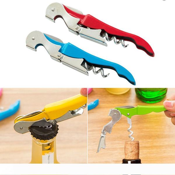 

профессиональные нержавеющей стали вина винт штопор двойной шарнирный официанты бутылок гиппокамп can пива открывалка