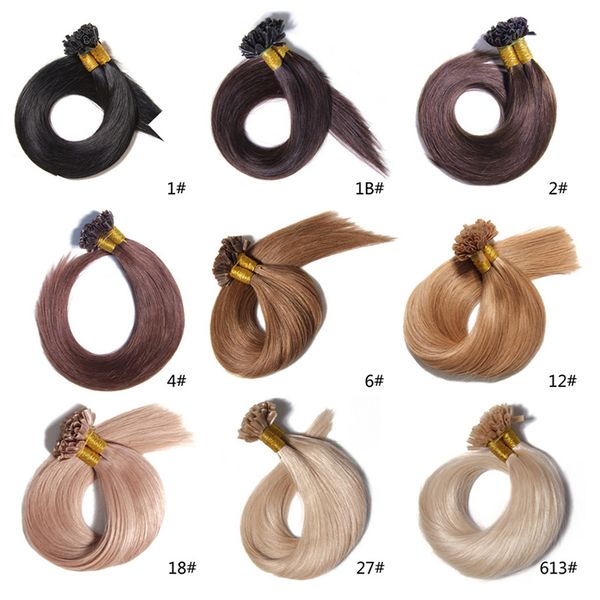 

human remy keratin u tip hair extensions nail virgin hair 16 22 color ombre t1b gray 200st 200gr lot free, Black