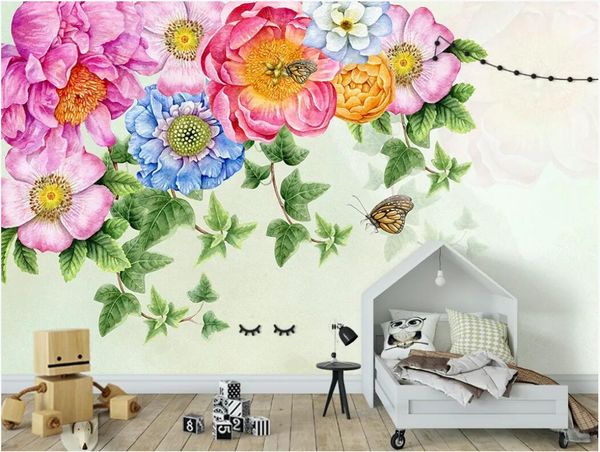 

3d room wallpaper custom p mural nordic minimalist small fresh rose flower background wall home decor wall art wallpaper for walls 3 d