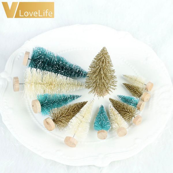 

5pcs diy christmas tree small pine tree mini trees 8.5cm placed in the deskhome decor christmas decoration kids gifts