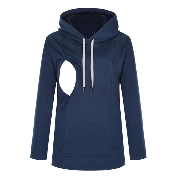 

women maternity long sleeve hoodie nursing sweatshirts for breastfeeding thick warm nursing sweatshirt hoodie clothes, White