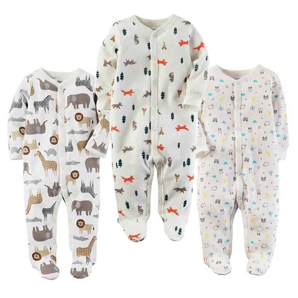 

baby boy girl footies pajamas original cotton spring sleepwear 1piece pja mother nest animal christmas coverall baby'sets, White
