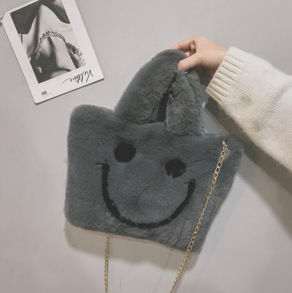 

women's shoulder messenger bag autumn winter leisure large capacity plush faux fur tote bag cute cartoon white tote femme