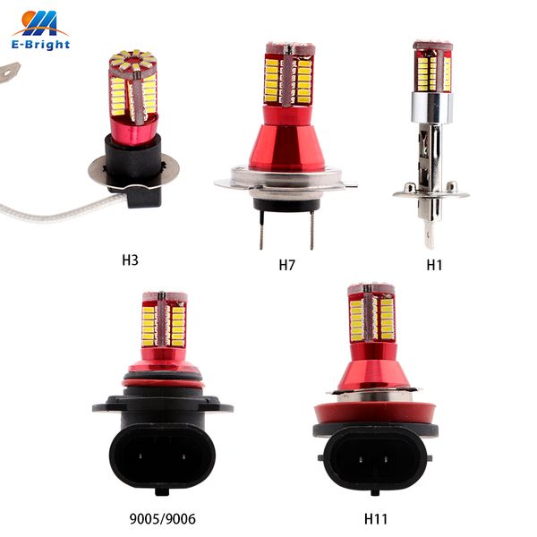 

ym e-bright 10pcs h1 h3 h7 h11 9005 9006 led car fog lamp 3014 57 smd 6500k 570lm auto fog lights dc 12v headlamps nonpolarity