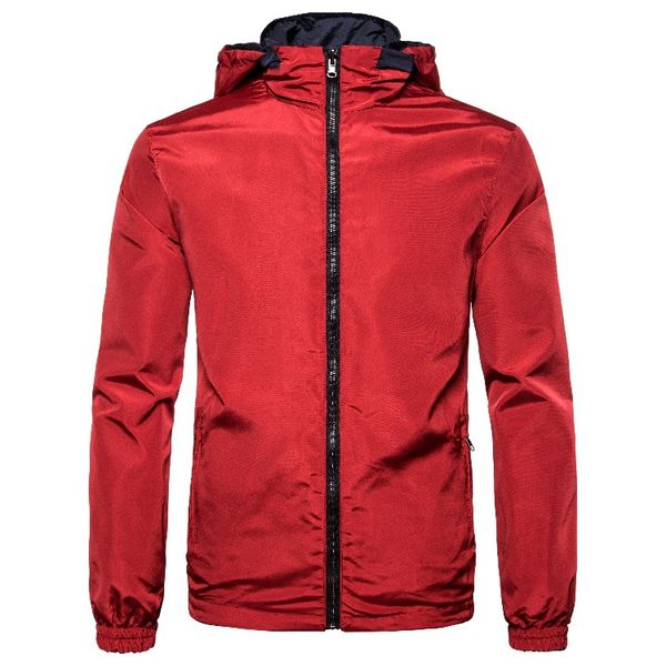 

2019 большой размер повседневная одежда осень новый стиль hong wave-style solid color ветрозащитный реверсивный men jacket, Black;brown