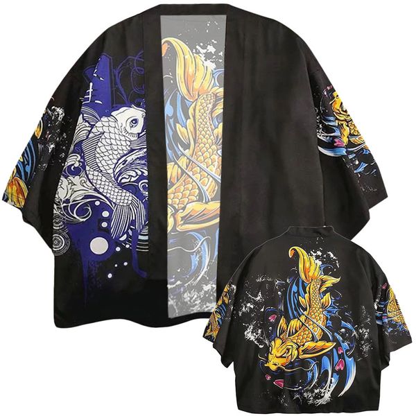 

japanese style kimono haori men women traditional japanese clothing asian clothes apr12, White;black