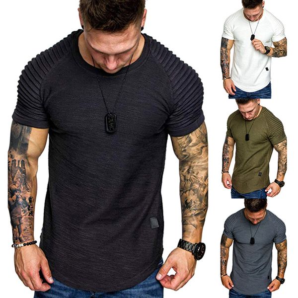 

men shirts solid color o collar wrinkle shoulder summer for beach hb88, Gray;blue