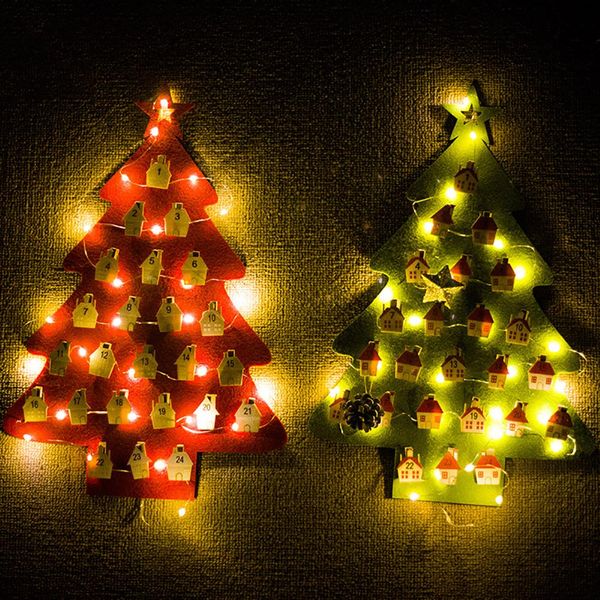 

christmas tree hanging ornament countdown calendar decor with led string light hot