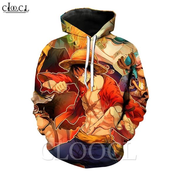 

2020 новый стиль мужчины аниме one piece обезьяна d. luffy мужчины женщины 3d печати плюс размер клоун творческий пуловеры с капюшоном, Black