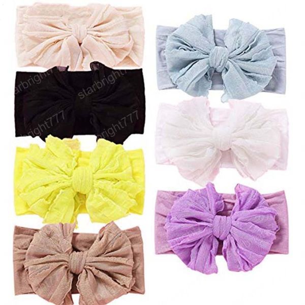 Bandas Baby Girl Turban Headband Macio Nylon headwraps Bow Headbands elástico de cabelo headwraps Crianças Meninas da moda cabelo acessórios