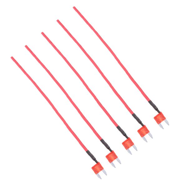 

5 pieces boat car automotive audio 16 gauge wire atm/apm blade fuses red